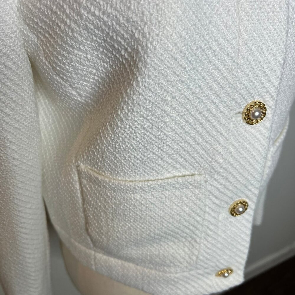 J.Crew $218 Petite Tweed Lady Jacket in Ivory Size P12 BW907 - Picture 4 of 10